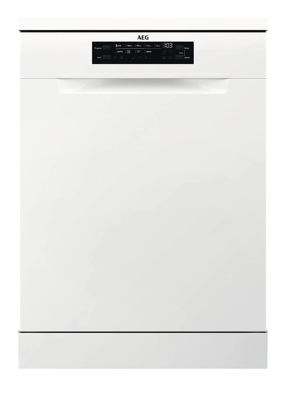 AEG 7000 Series Freestanding Dishwasher, FFB73727PW, GlassCare SatelliteClean, Dishwasher, 60 cm, 15 place settings, AirDry, Energy Class D, White