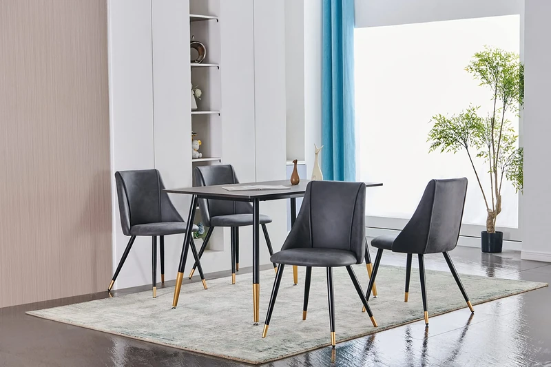 HOMYLIN Set of 2 dining chairs,soild back,soft cushion fabric Dining room chair, 54x50x83cm