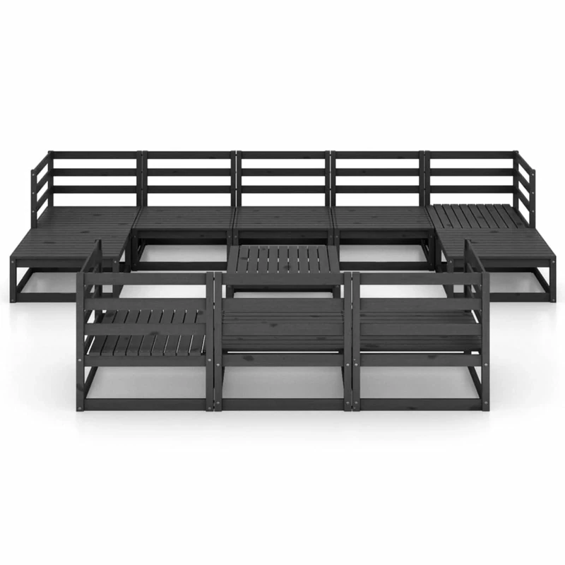 Keketa 11 Piece Garden Lounge Set Outdoor Terrace Patio Corner Sofa Garden Furniture Sets Conservatory Backyard Pool Solid Pinewood