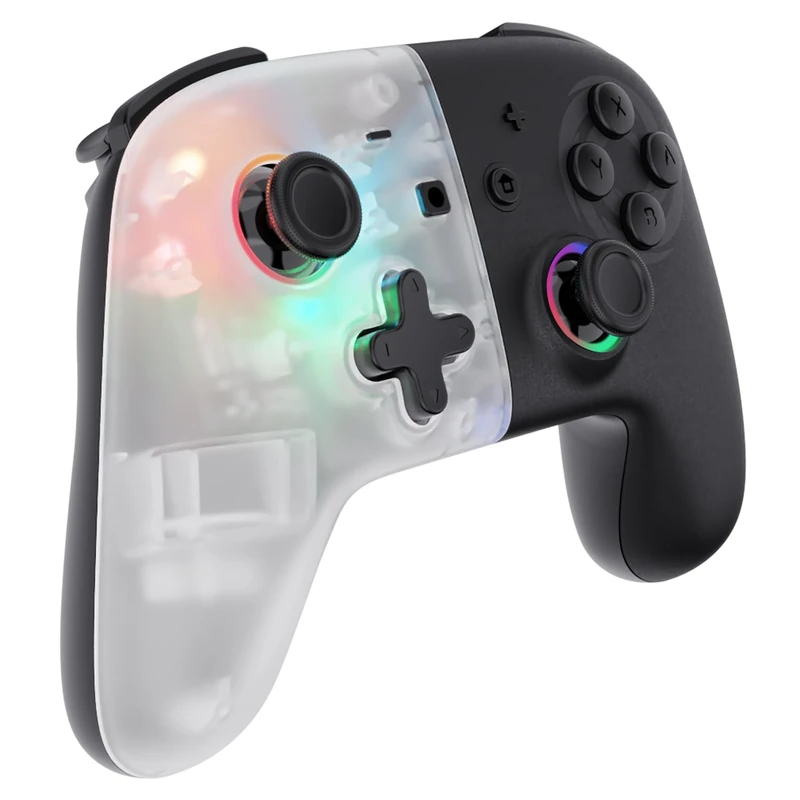 Oniverse White Star Wireless Switch Controller - Switch Pro Controller - Bluetooth LED Controller for Switch, Switch OLED, Switch Lite (IOS and Android) - Vibration - Turbo Mode - 6-Axis Gyroscope