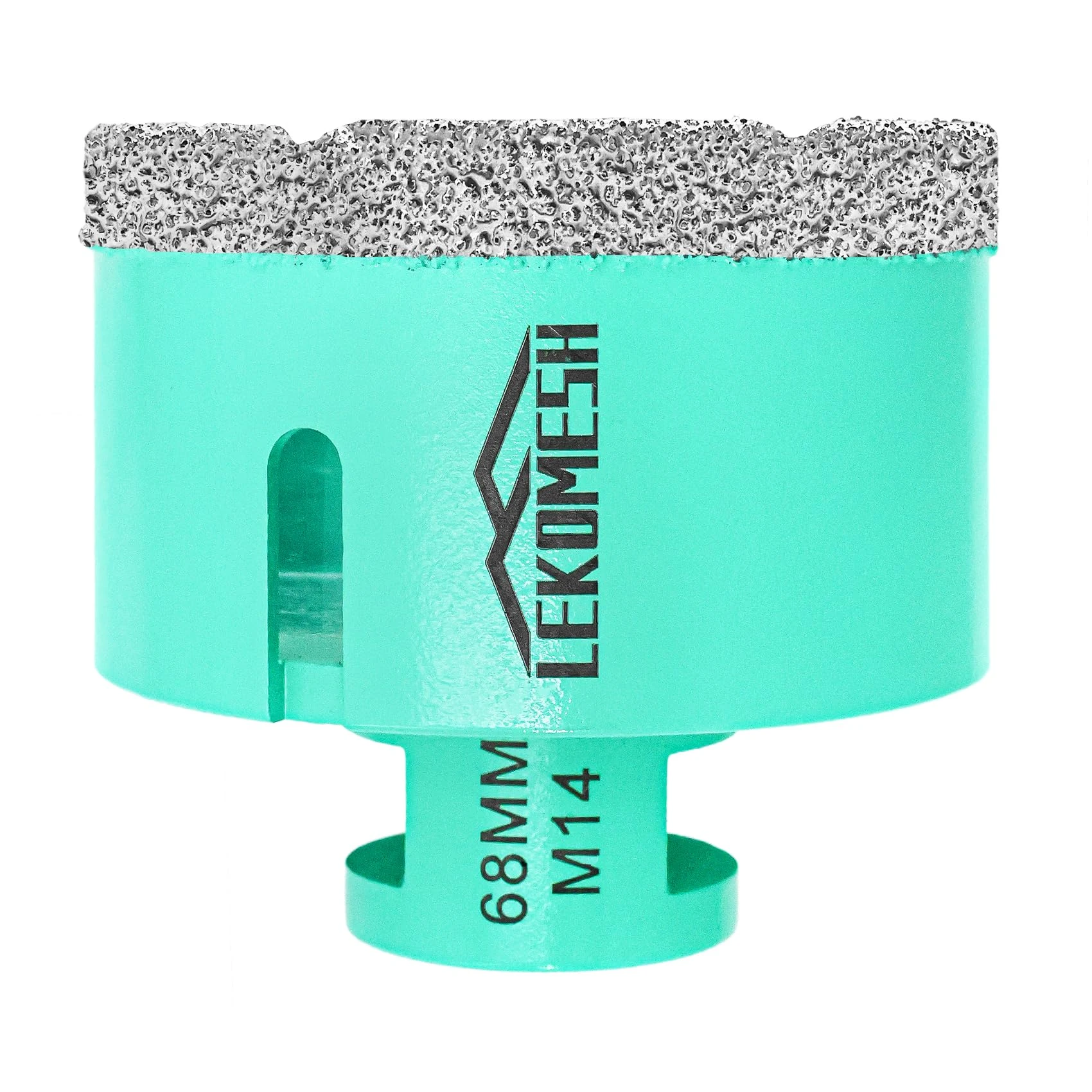 LEKOMESH Diamond Core Drill Bit 68MM - Hole Saw for Porcelain, Ceramic Tile, Marble, Granite, Stone, Quartz - M14 Thread for Angle Grinder, Mint Green