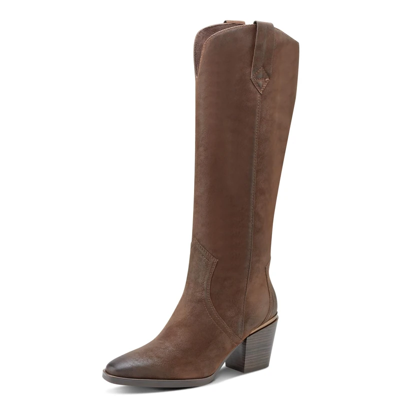 MARCO TOZZI Women's 2-25583-41 Long Boot Heel, Cafe Nubuck, 4 - Image 1