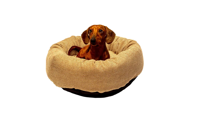 Danish Design Allsorts AB Basketweave Beige Dog/Puppy Removable Cushion Donut Bed Large