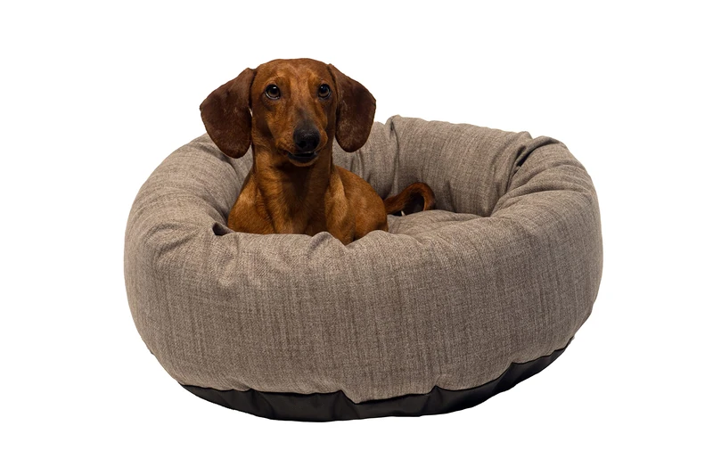 Danish Design Allsorts Aberdeen Grey Donut Bed Large - Cosy Dog and Puppy Bed with Removable Cushion and Recycled Fibre Fill