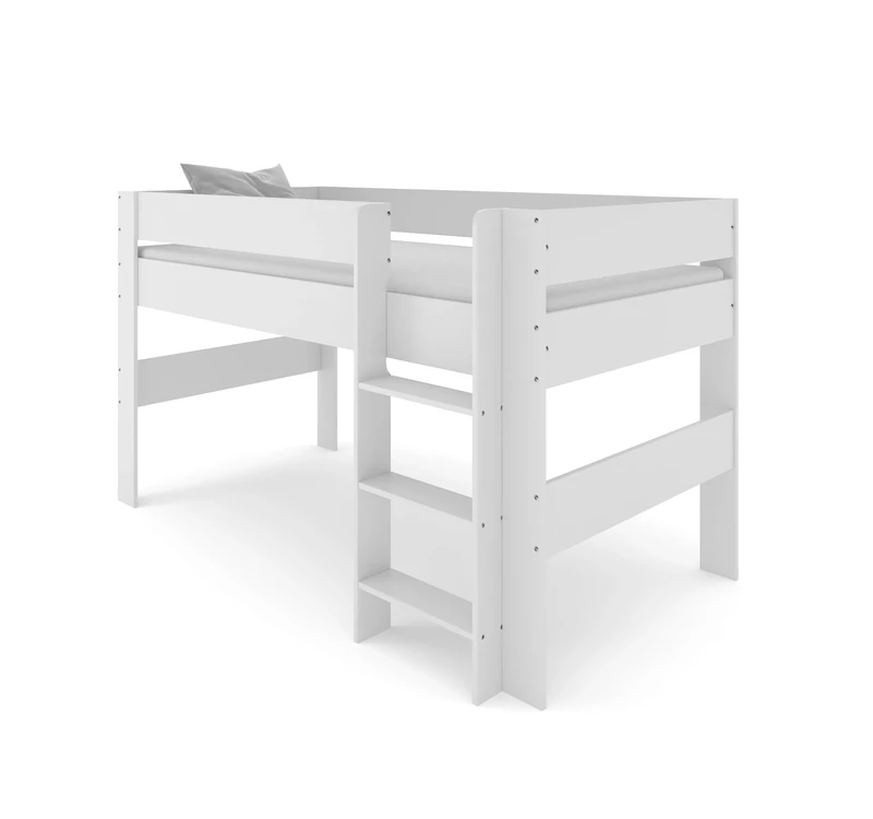 Coast Kids Teens White Mid Sleeper, Single 3ft, Bedroom, Kids Beds, White, H114 x W110 x L198cm