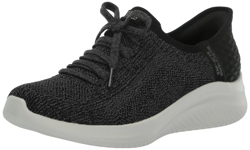 Skechers Women's Hands Free Ultra Flex 3.0 Brilliant Path Sneaker, Black, 4.5 UK