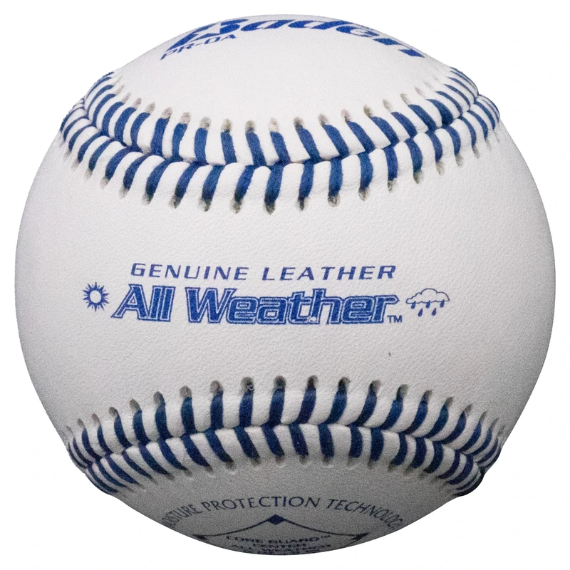 Baden All-Weather Leather Practice Baseballs - Water-Resistant Design for Wet Conditions | Official Size, Ideal for Batting Practice | Genuine Leather, Prevents Water Absorption | 12-Pack