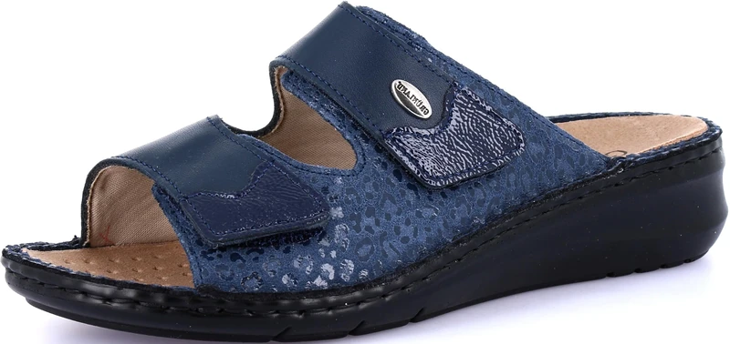 GRUNLAND-DAMI comfort slippers with double velcro fastening, Conforma sole, removable cork and leather insole and hand-stitched seams