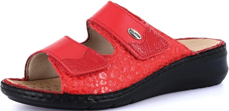 GRUNLAND-DAMI comfort slippers with double velcro fastening, Conforma sole, removable cork and leather insole and hand-stitched seams
