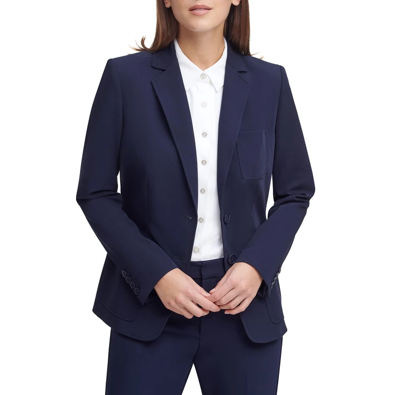 Tommy Hilfiger Women's Work One Button Blazer Jackets, Midnight, 16 - Image 1