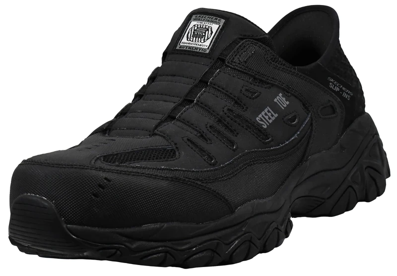Skechers Men's Hands Free Slip-ins Cankton-Faison St Industrial Shoe, Black, 12 UK Wide