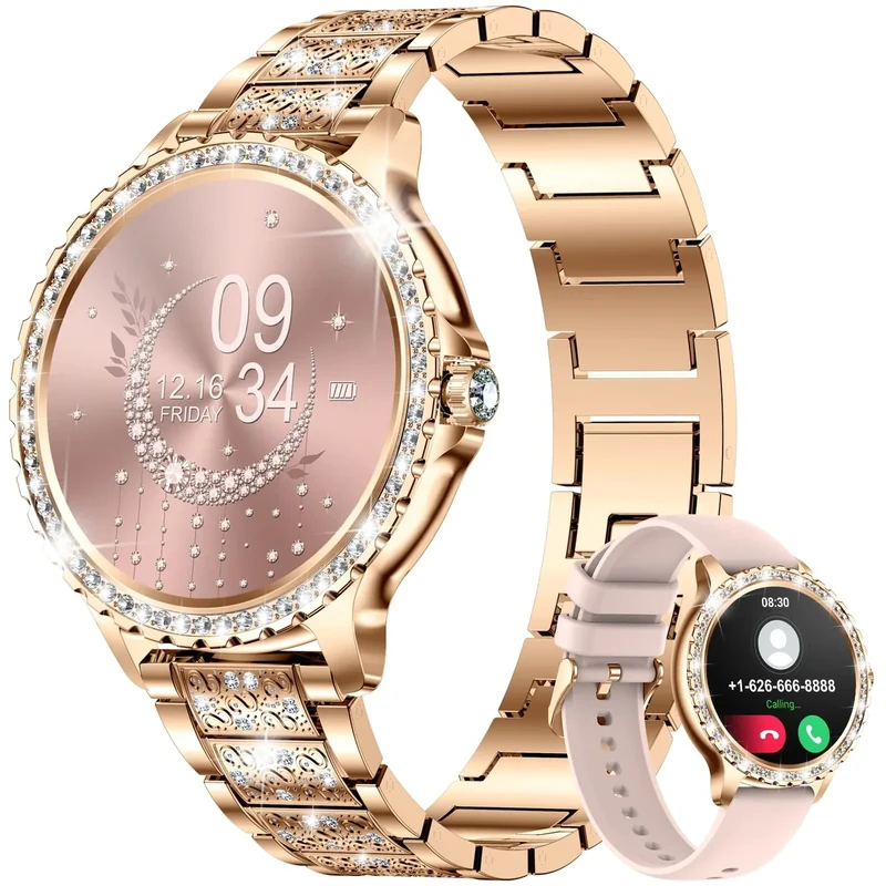 LIGE Smart Watch for Women, Bluetooth Call 1.32" Ladies Fitness Watch with Oxygen/Heart Rate Monitor Pedometer, IP67 Waterproof Sports Smartwatch Compatible for Android iOS Phones