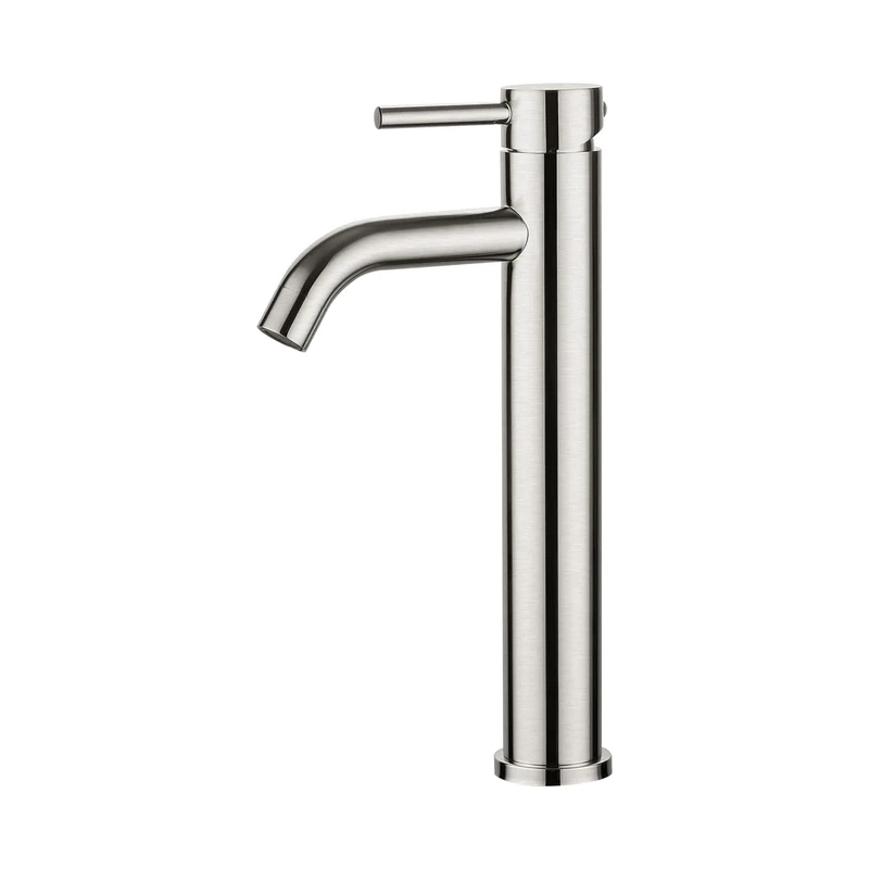 Ibergrif Tall Basin Mixer Tap, Bathroom Sink Mixer Tap, High Rise Single Lever Brushed Nickel, Stainless Steel M11203A