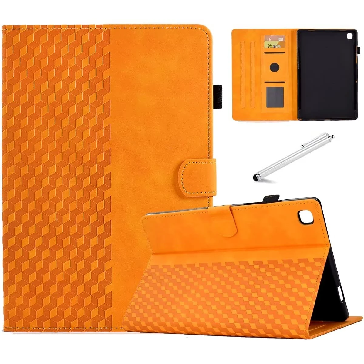 Fancity for iPad 9th Generation 10.2 inch Case 2021, iPad 8th 7th Generation 2020/2019 Folio Case, Slim Suede Leather Case with Smart Wake Sleep Stand Function Pencil Holder and Card Slot, Yellow