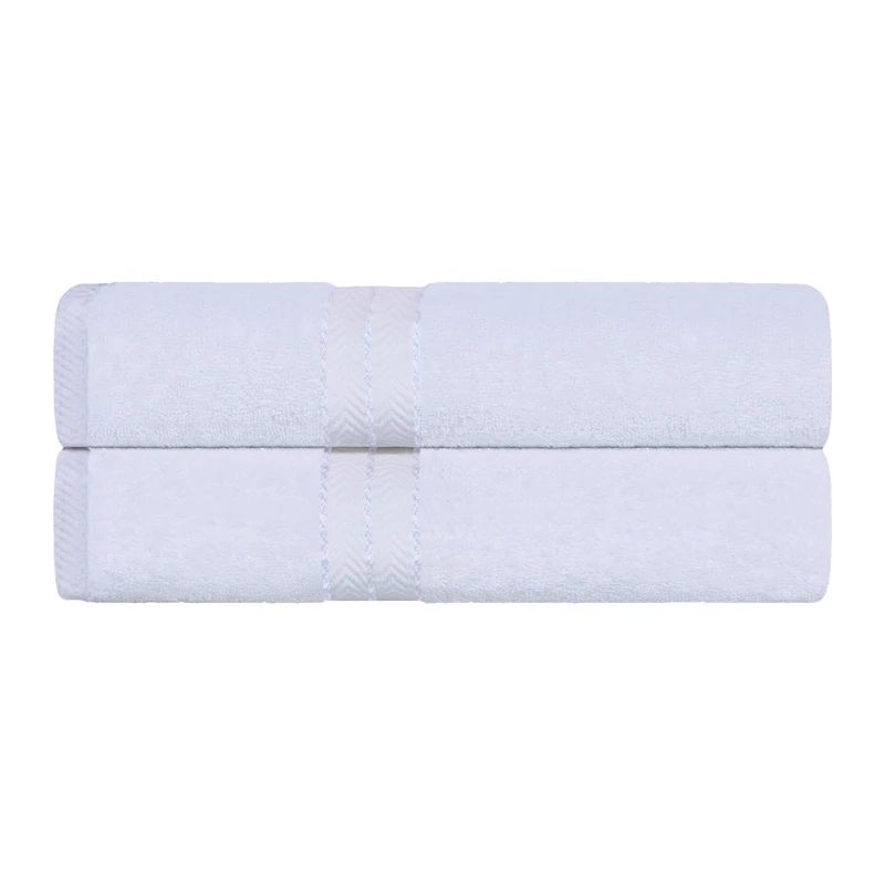 Superior Turkish Cotton Ultra-Plush 2-Piece Bath Sheet Set, Oversized Towels for Adults and Kids, Hotel Collection, Fluffy Soft, Quick Drying, Home Essentials, Guest Bathroom, Apartment, White