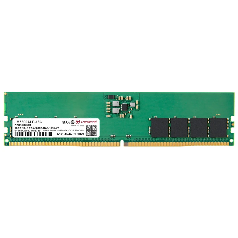 Transcend JetRam 16GB DDR5 RAM 5600MHz Unbuffered Long-DIMM 1Rx8 CL46 1.1V, JM5600ALE-16G