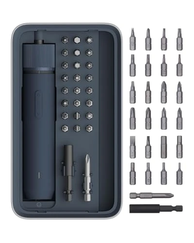 HOTO Electric Screwdriver Kit, Upgraded 25-Piece Bits, Magnetic Lid, Rechargeable Cordless Screwdriver with 3 Torque Settings, 1500mAh Battery, LED Light, Ideal for Assembling Furniture, Home Repair