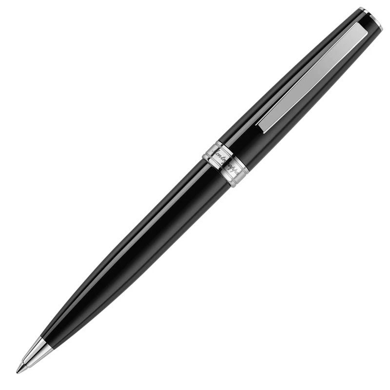 Montegrappa Armonia ISA1RBAC Resin and Stainless Steel Ballpoint Pen with Twist Mechanism Length 13.8 cm Black