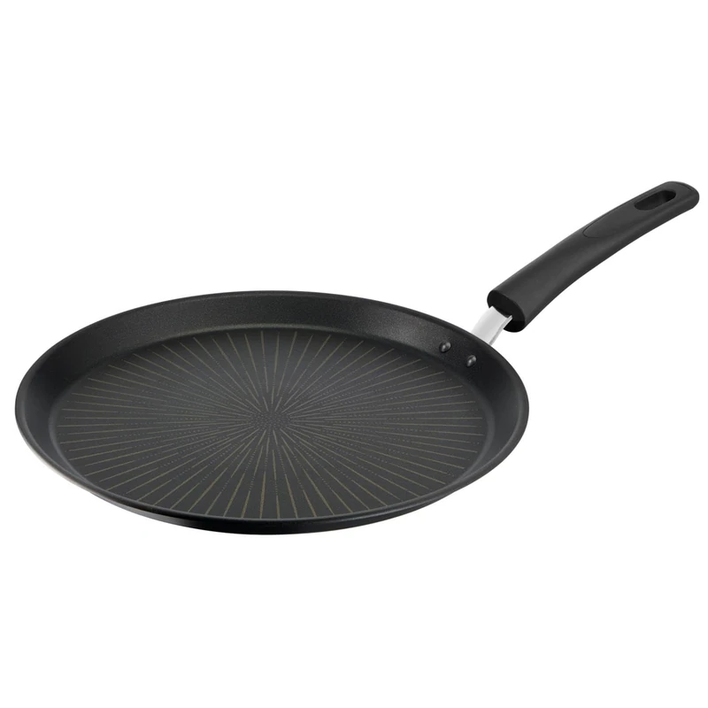 Lagostina Tempra 28cm Pancake Pan with Non-Stick Titanium Coating and Stainless Steel Bottom, Rivet Handle, for All Heat Sources Including Induction