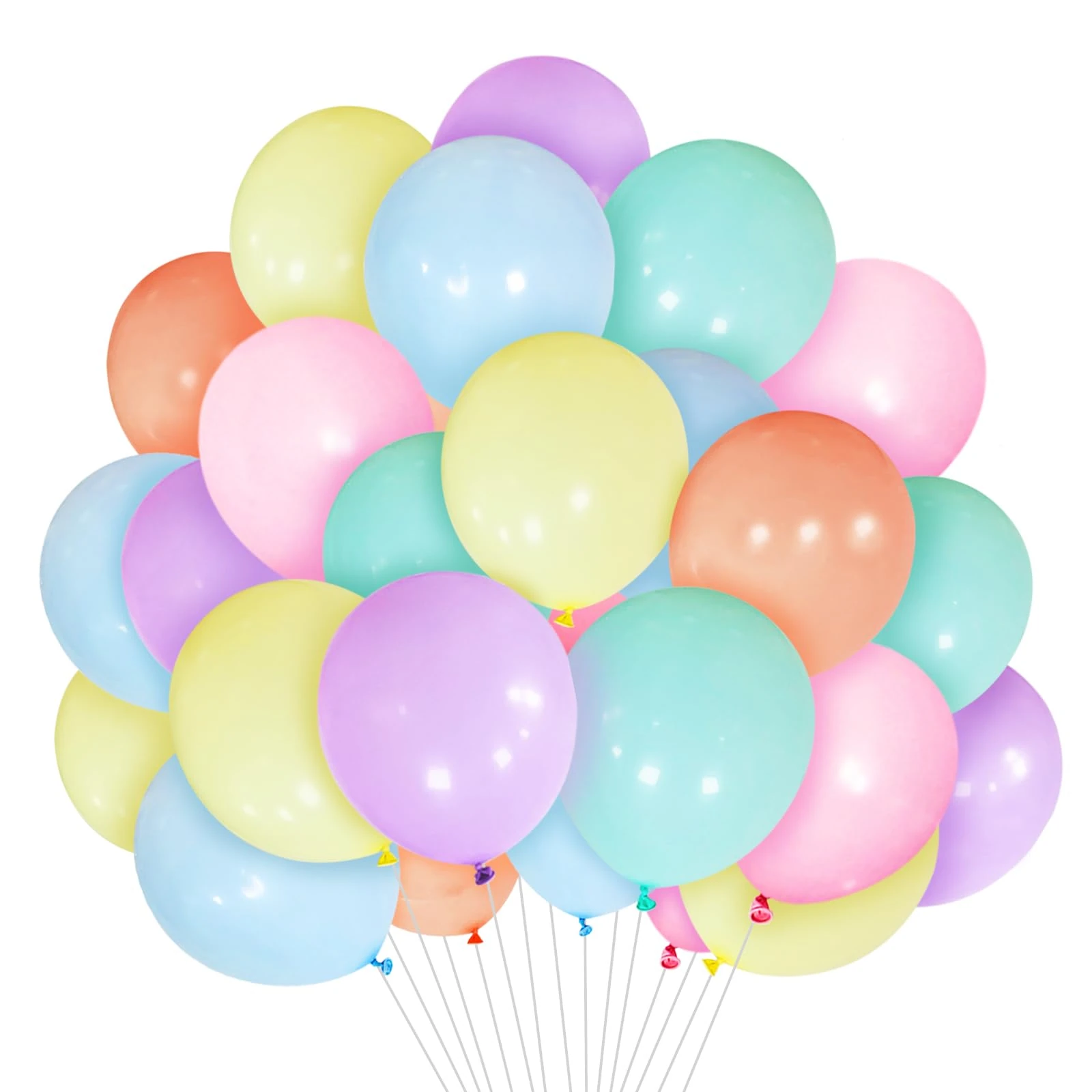 Pastel Balloons 50 Pack 12 inch Pastel Rainbow Balloons Multicoloured Latex Balloons Assorted Pastel Balloons Birthday Balloons for Girls Womens Birthday Party Wedding Baby Shower Party Decoration