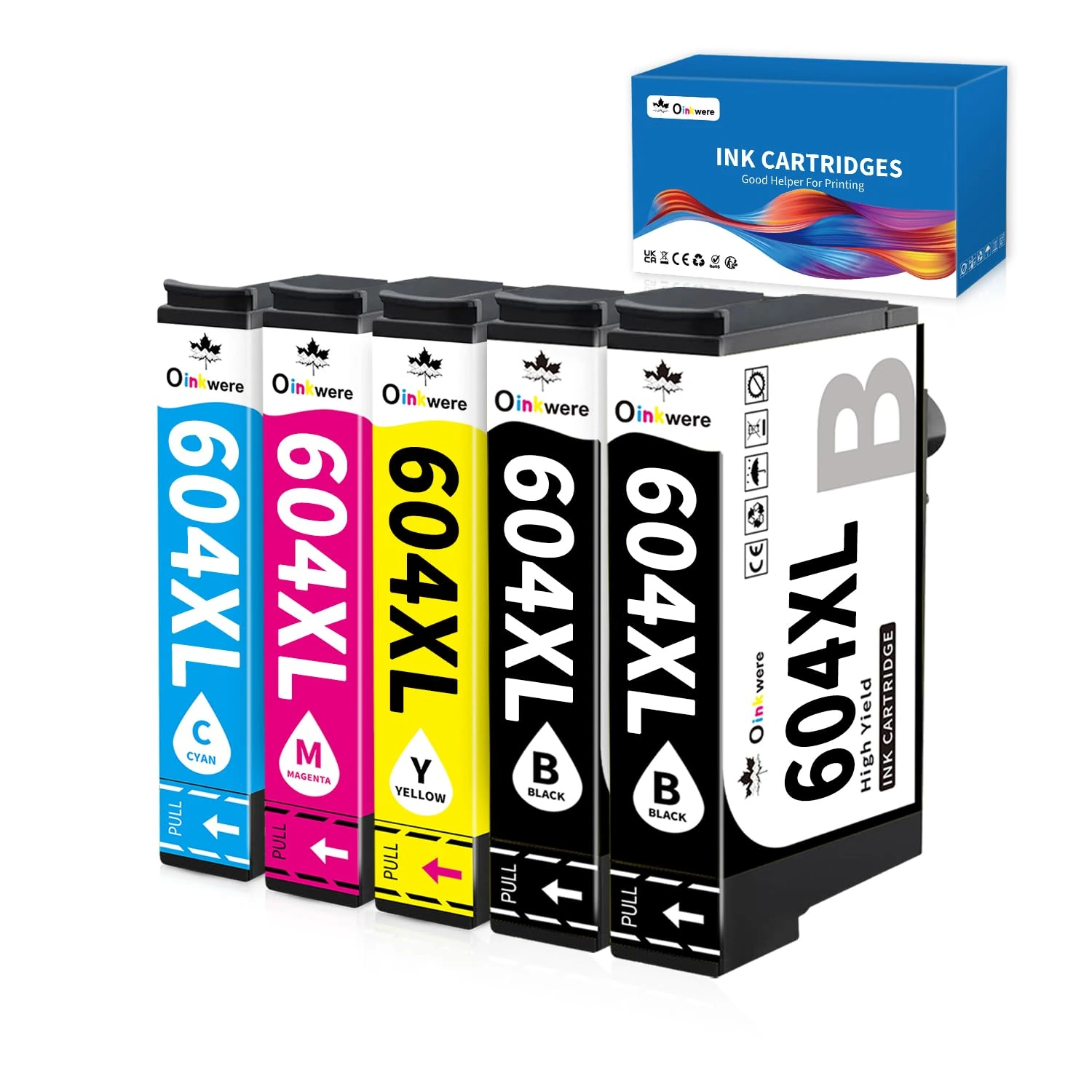 OINKWERE 604XL Ink Cartridges Multipack Replacement for Epson 604 Ink Cartridges for Expression Home XP-2200 XP-2205 XP-3200 XP-3205 XP-4200 XP-4205 WorkForce WF-2910 WF-2930 WF-2935 WF-2950 (5-Pack)