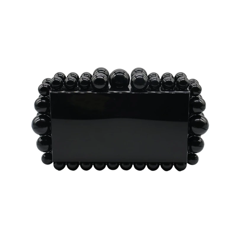 Tngan Women Acrylic Evening Clutch Box Purse Marble Handbag for Wedding Cocktail Party Banquet, Black