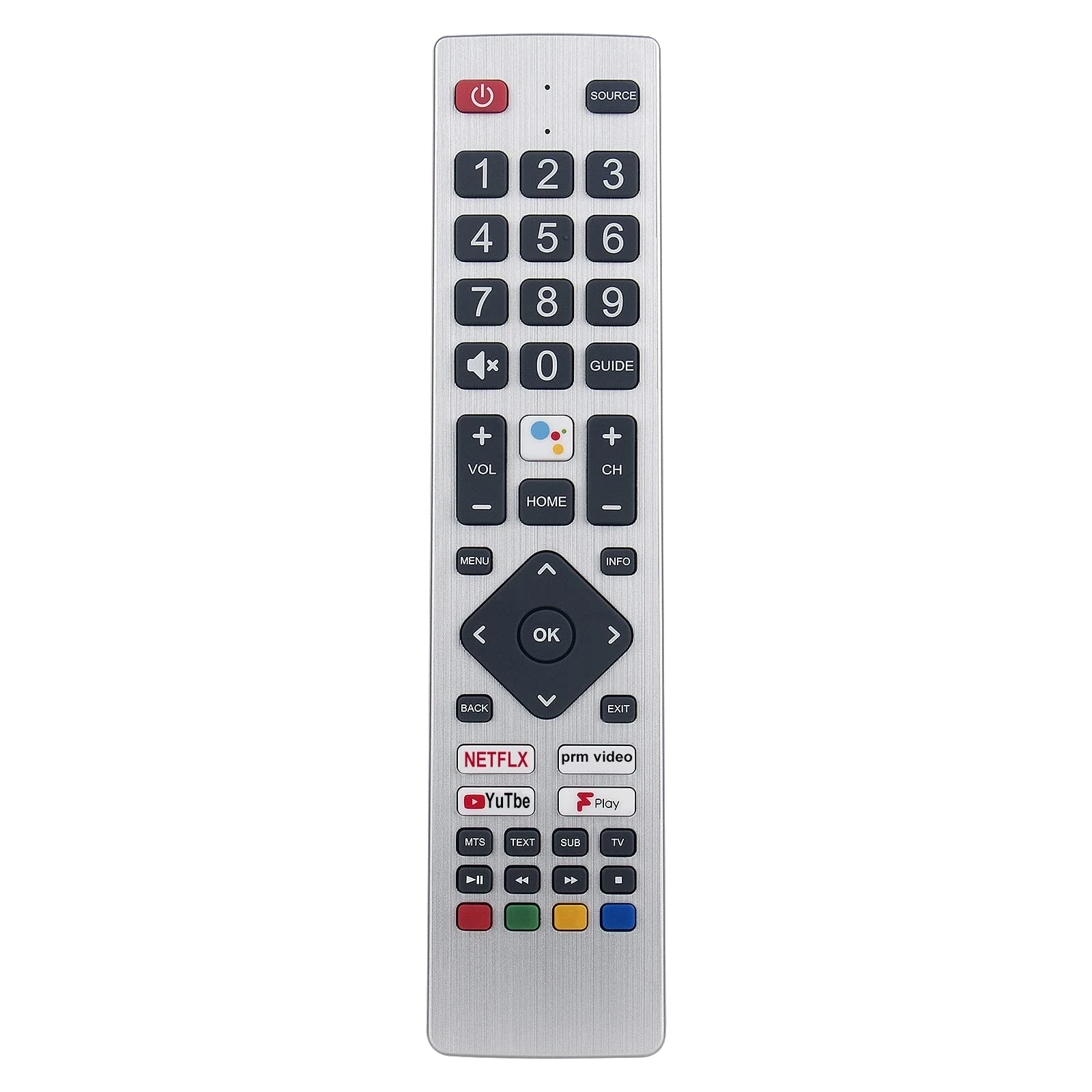 New Remote Replacement for Technika 24A23B, Polaroid PA32H4312LEKB, Bush HA24H4212LEKB Smart HD & 4K TVs - BUF/RMC/0114 & SHW/RMC/0134