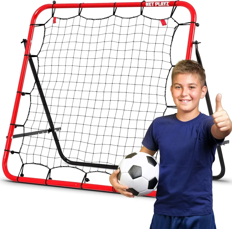 NET PLAYZ Rebounder for Football - Rebound Net Bounce Wall Aids and Equipment Skill Training Children, Teenagers of All Ages - Kick-Back/Portable (100 x 100 cm), (NOS03940)