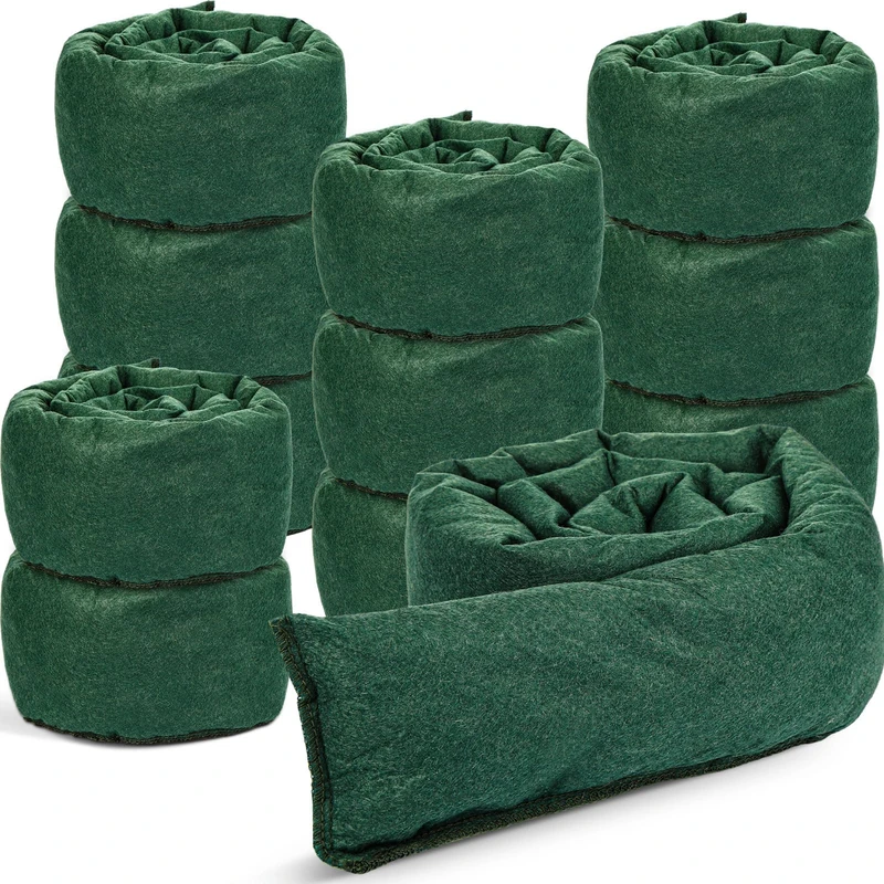 12 Pcs Water Barrier 5 ft x 6.5 Inch Flood Barriers for Home Reusable Absorbent Flooding Prevention Barriers Sandless Sandbags for Home Door Garage Basement