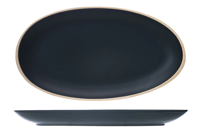 Cosy & Trendy Galloway Oval Plate 29.5X16CM - Set of 6, Black