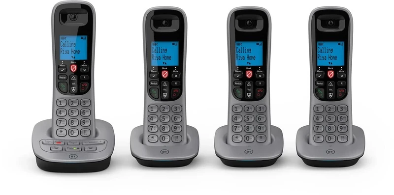 BT 7660 Cordless Home Phone with Nuisance Call Blocking and Answering Machine, Quad Handset Pack (Renewed)