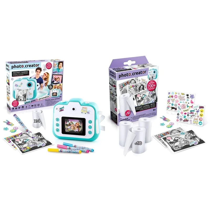 Studio Creator Photo Creator Instant, Kids Digital Camera with Built-In Printer, 250+ Dry Prints,24.1 x 6.1 x 20.1 centimeters & Studio Creator Instant Camera Refill 10 Pack