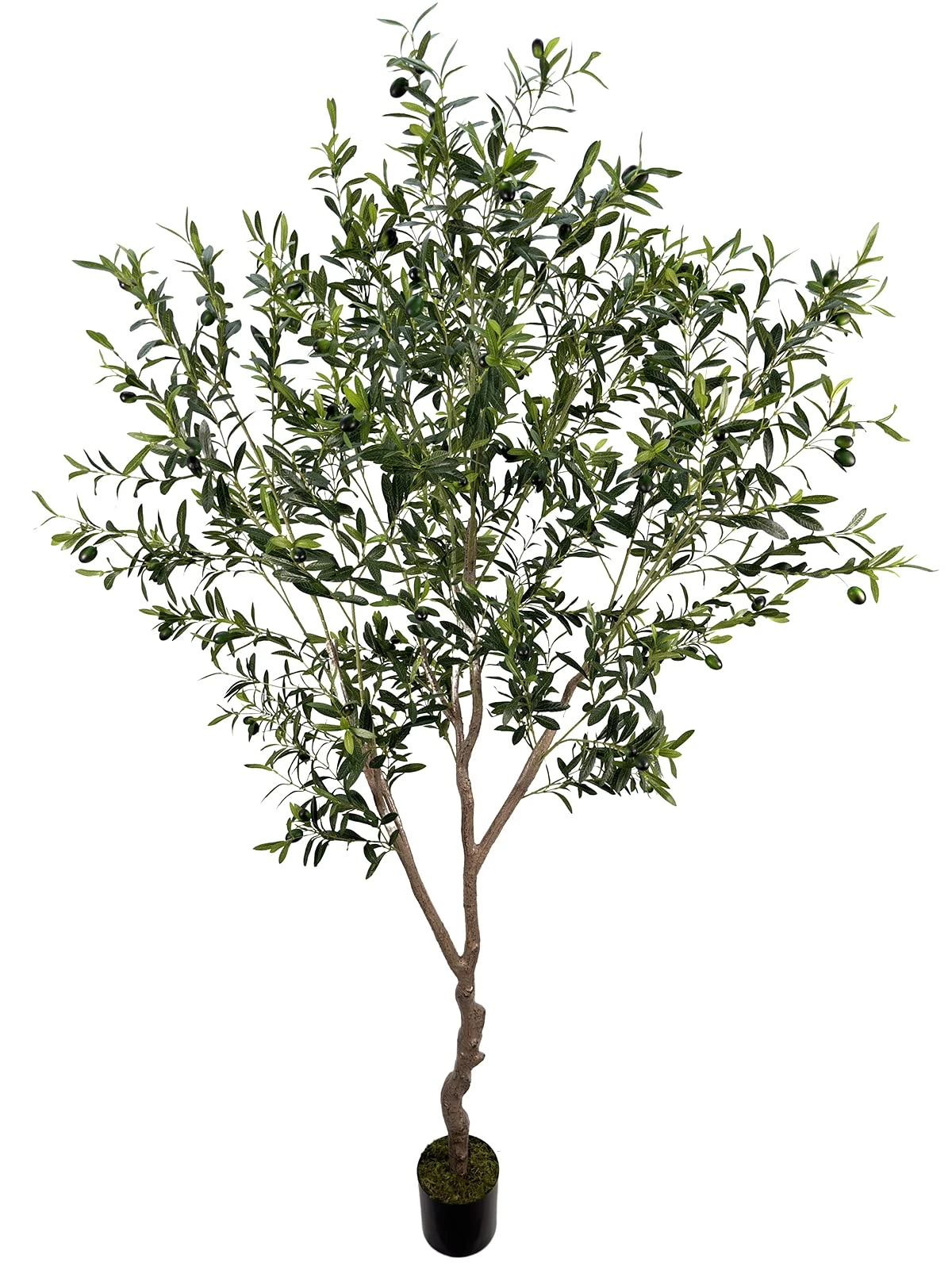 Artificial Olive Tree 7ft(82in,2200+Uv Protection Leaf) Tall,Faux Olive Tree Indoor Artificial Tree for Modern Home Office Living Room Floor Decor Indoor