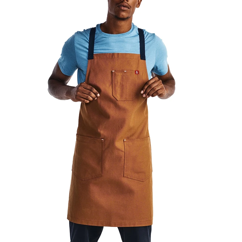 hedley & bennett Denver Brown Cossback Apron,Professional Chef Apron with Pockets and Cross-Back Straps for Cooking & Grilling,Kitchen Aprons for Men & Women, Denver Brown, Default