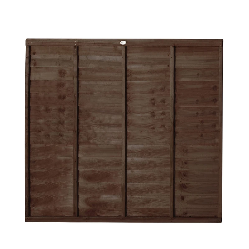 Forest Garden 6ft x 5ft (1.83m x 1.52m) Brown Pressure Treated Superlap Fence Panel - Pack of 3
