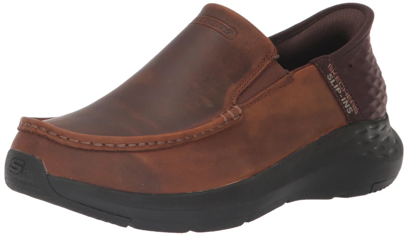 Skechers Men's Parson-Oswin Slip-in Moccasin, Brown, 7.5 UK Wide