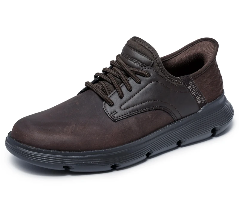 Skechers Mens Garza Gervin Moccasin, Chocolate Leather, 13 UK