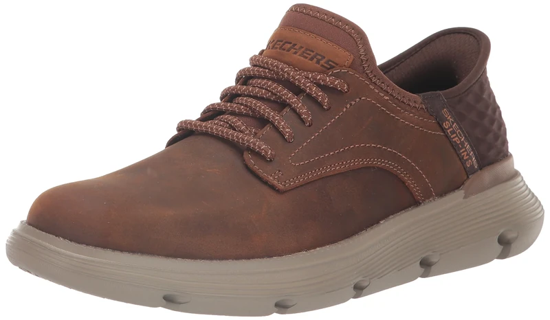 Skechers Men's Garza Gervin Shoes, Dark Brown, 9.5 UK