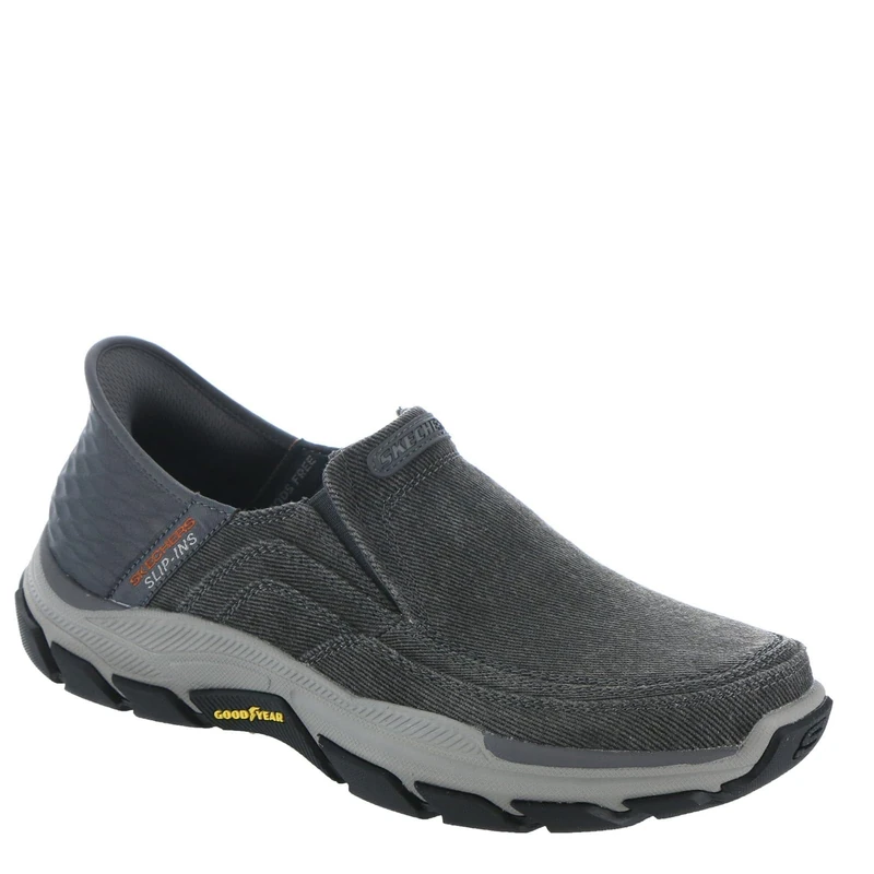 Skechers Holmgren Slip On Shoes for Men, Wood Charcoal, 6.5 UK