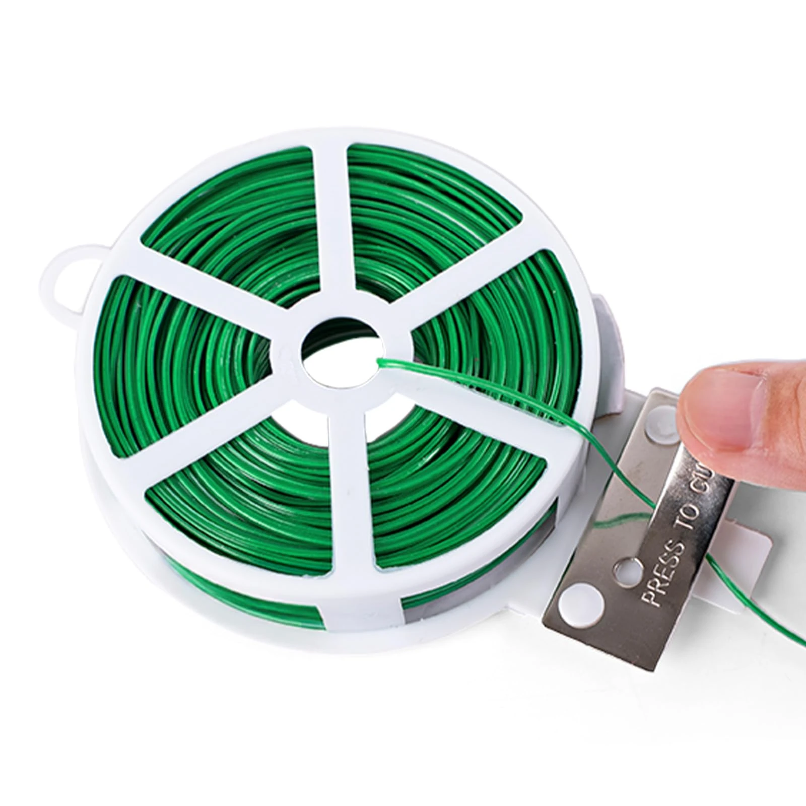 KINGLAKE 50m Garden Wire Ties Green Plant Ties, Gardening Wire with Cutter, Soft Twist Ties Plant Support Ties for Climbing Plants