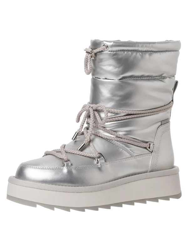 Tamaris Women's Moonboot Flat, silver, 3.5 UK