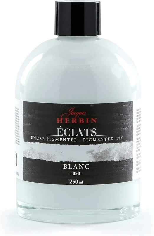 Jacques Herbin 19050TAMZ - Fine Art - Pigment Ink Éclats - Blanc/ White colour - 1000ml - Drawing - Painting - Arts and Crafts - Creative Tools - Calligraphy
