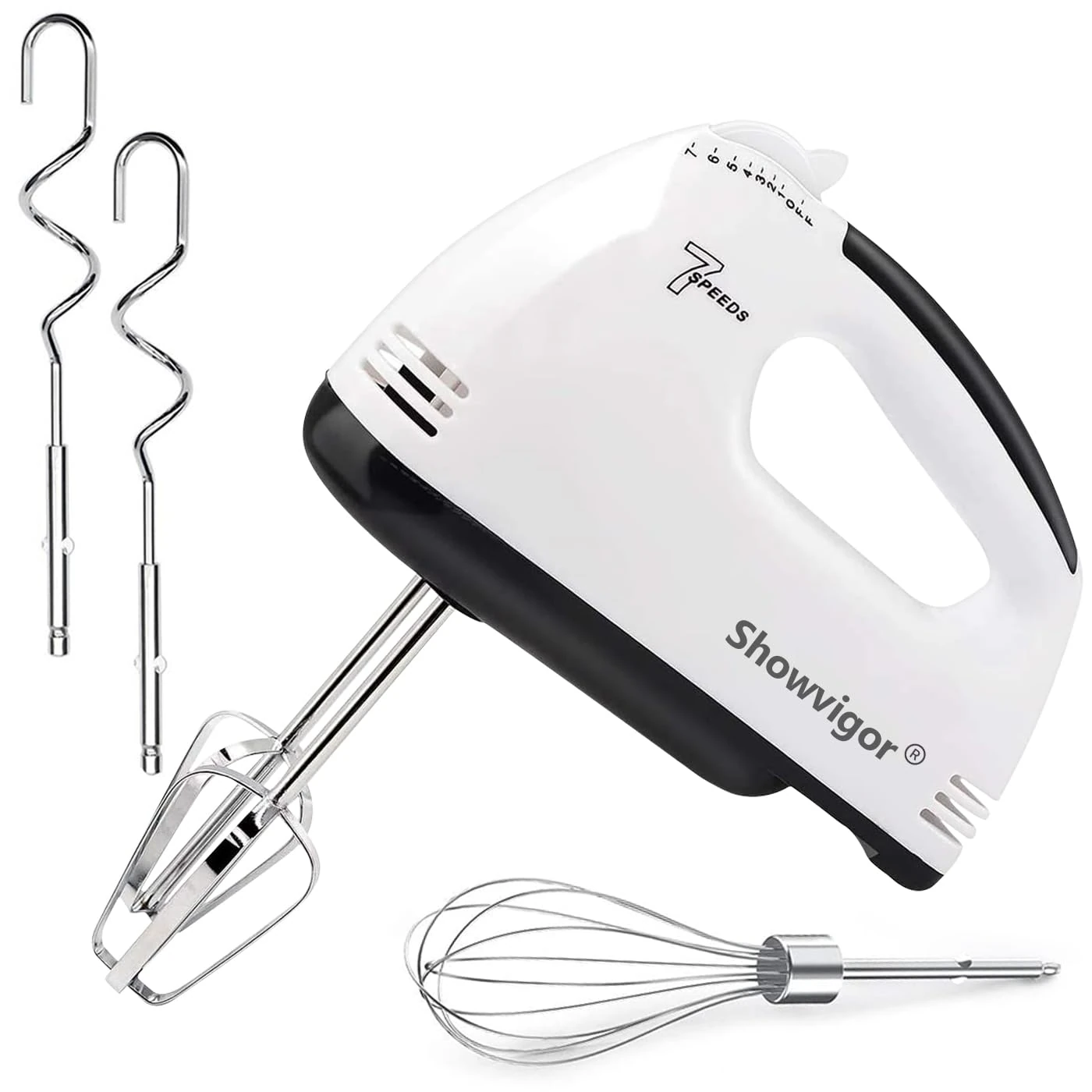 Hand Mixer Electric New 7-Speed Mixers for Baking, Stainless Steel Electric Hand Whisk, Electric Whisk Hand Mixer, Electric Whisk for Baking,Handheld Cake Mixer