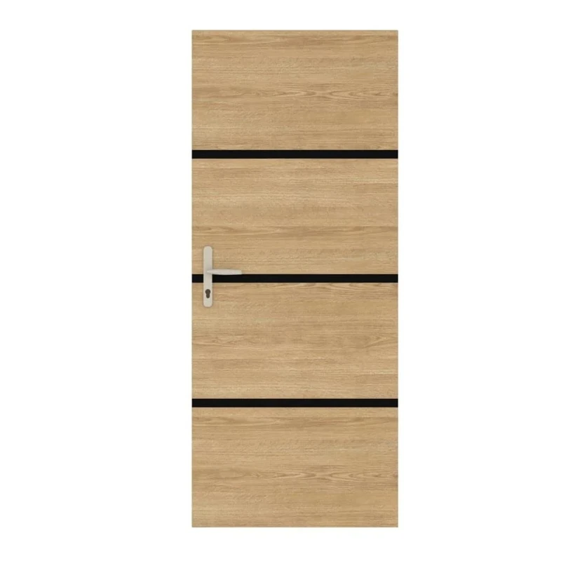 Nordlinger Pro Door Renovation Kit Natural Oak Decor 890513-4 Veneer Sheets 85 x 50 cm & 3 Black Profiles 85 x 2 cm
