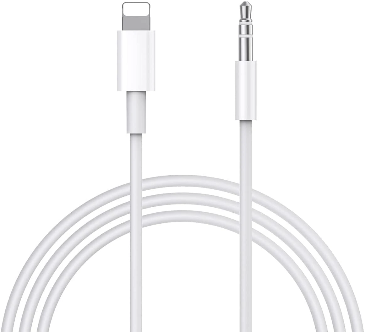 Omivine Aux Cable for Car, iPhone 3.5mm Aux Cable, Headphones Aux Cord for Car/Headphone/Home Stereo/Speaker, Compatible with iPad/iPod/iPhone 11/12/13/14/Pro/Xs/XR/X/8/7 - White