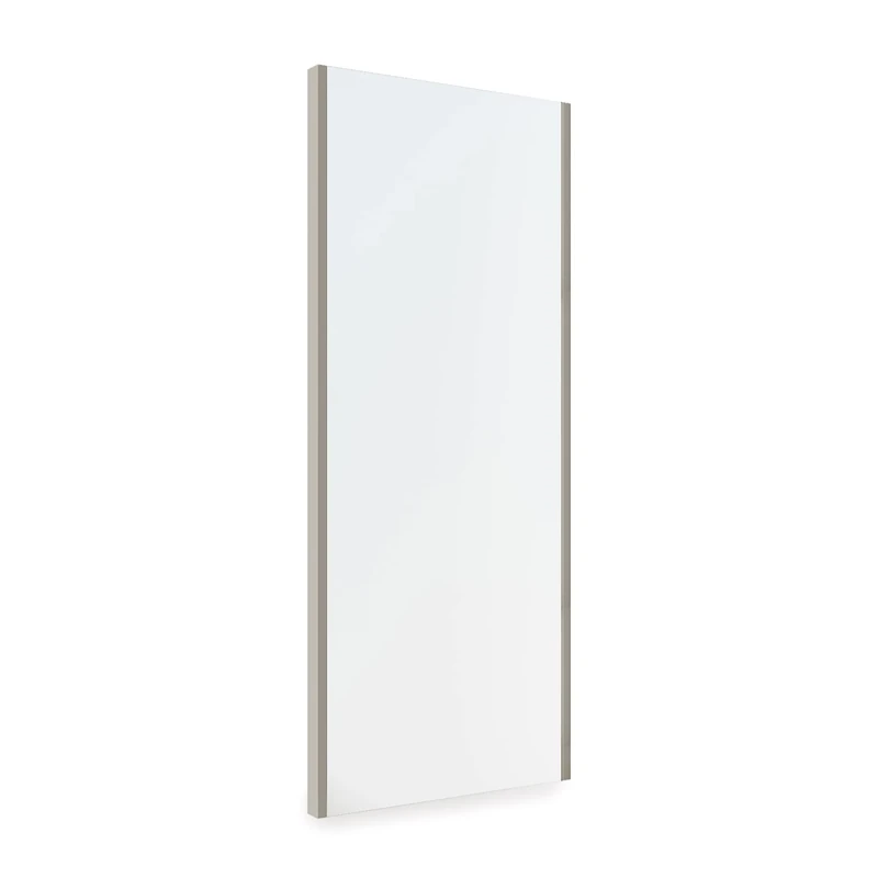 Emuca - Pull-out mirror for inside wardrobe, adjustable interior furniture mirror, 340x1000mm (13,4x39 inch), Stone grey color painted