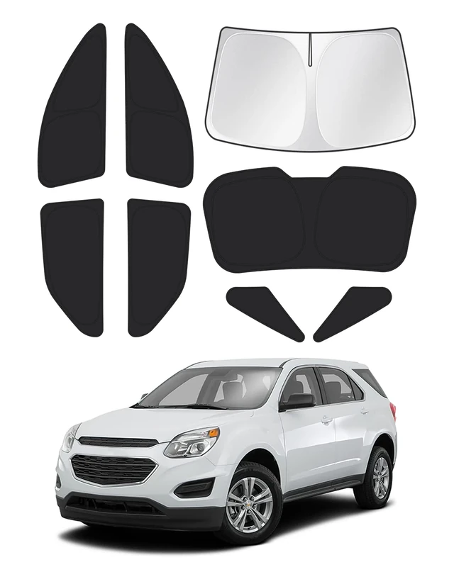 Canvcle Sunshades for Chevrolet/Chevy Equinox 2018-2023 Windshield Sunshade Side&Rear Windows Sun Visor Privacy Protection Keep Vehicle Cool Black 8PCS Set