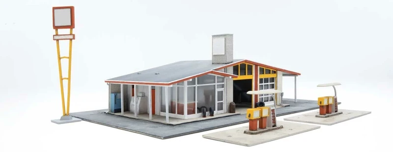 Cornerstone Walthers 933-3541 Historic Petrol Station Model Kit, Multi-Colour