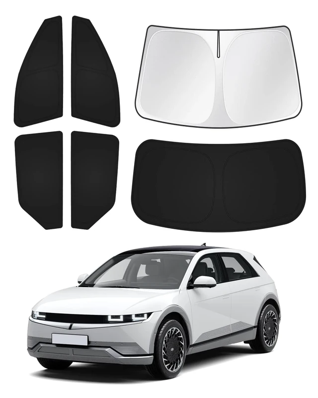 Canvcle Windshield Sun Shade for Hyundai Ioniq 5 2022-2023 2024 Ioniq 5 Accessories Sunshade Side Rear Window Shade Cover Sun Visor Shield Privacy Protection Keep Vehicle Cool Black 6PCS