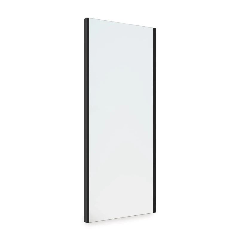 Emuca - Pull-out mirror for inside wardrobe, adjustable interior furniture mirror, 340x1000mm (13,4x39 inch), Textured black painted